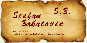 Stefan Bakalović vizit kartica